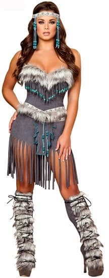 Костюм индейской девушки с шортами - фото 12134