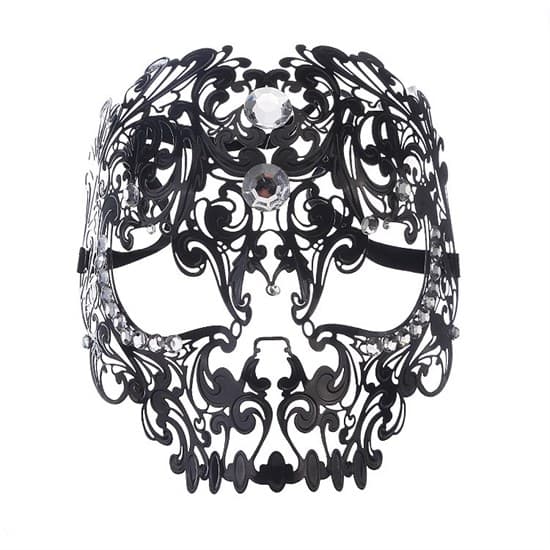 Металлическая черная маска Череп - фото 13171