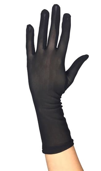 Короткие перчатки. Мелкая сетка. Черные - фото 13551