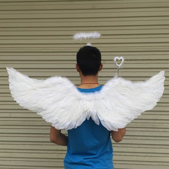 Крылья ангела белые с нимбом - фото 14582