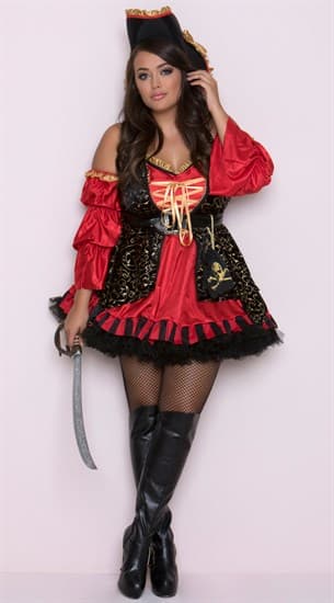 Красное платье пиратки с камзолом - фото 14802
