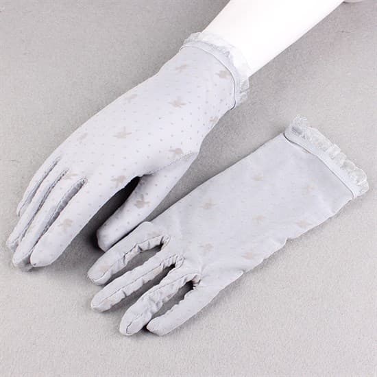 Короткие прозрачные перчатки с плейбойчиками. 6 цветов - фото 15277