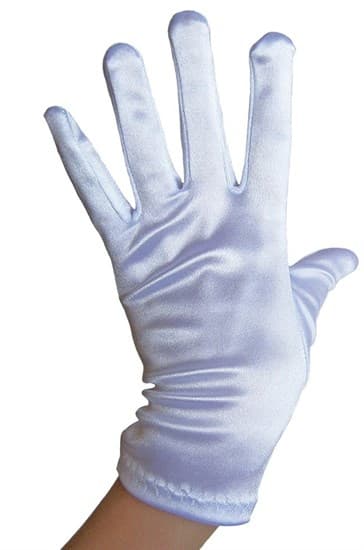 Белые атласные короткие перчатки - фото 15731