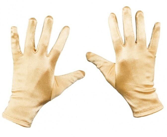 Атласные короткие перчатки. Золотые - фото 15744