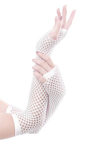 Перчатки в сетку без пальцев. Белые - фото 15773