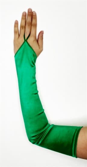 Длинные атласные перчатки на один палец. Зеленый - фото 15955