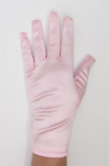 Атласные короткие перчатки. Светло-розовые - фото 15964