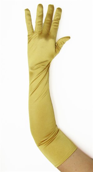 Длинные атласные золотые перчатки. 50 и 55 см - фото 16285