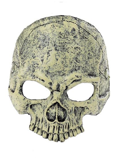 Мягкая полумаска черепа 3D желтая - фото 16920