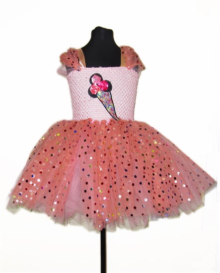 Детское платье из фатина "Персиковое мороженное" - фото 17553
