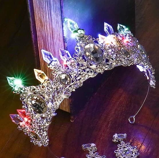Серебряная корона со светодиодами. Цветной свет - фото 18940