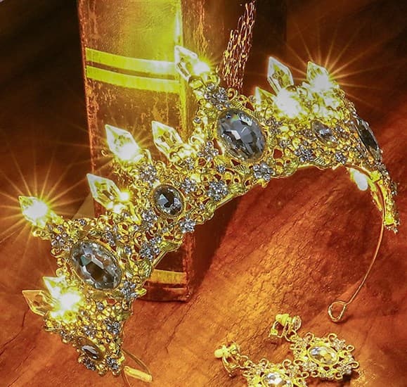 Золотая корона со светодиодами. Разный свет - фото 18948
