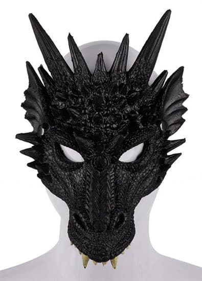 Черный дракон 3D. Мягкая полумаска - фото 19185