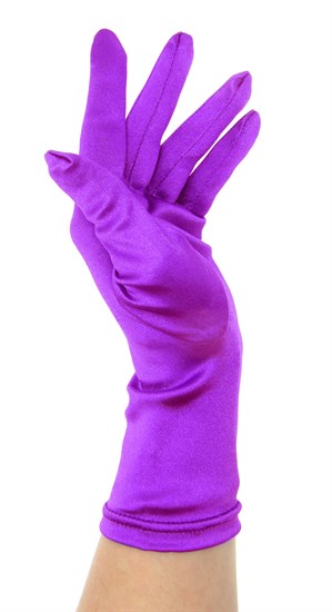 Атласные короткие перчатки. Фиолетовые - фото 19985