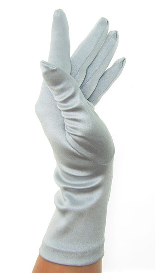 Атласные короткие перчатки. Серые - фото 20459