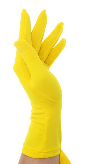 Желтые летние перчатки трикотаж масло - фото 21674