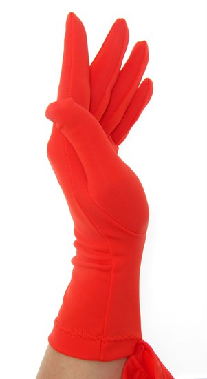 Алые летние перчатки трикотаж масло - фото 21675