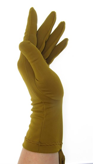 Летние перчатки трикотаж масло. Горчичный - фото 21688