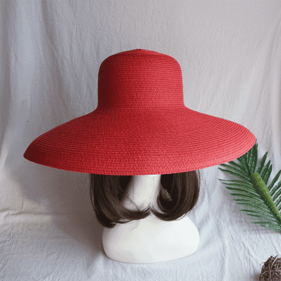 4183. Летняя шляпа с полями Одри. Красная - фото 22264