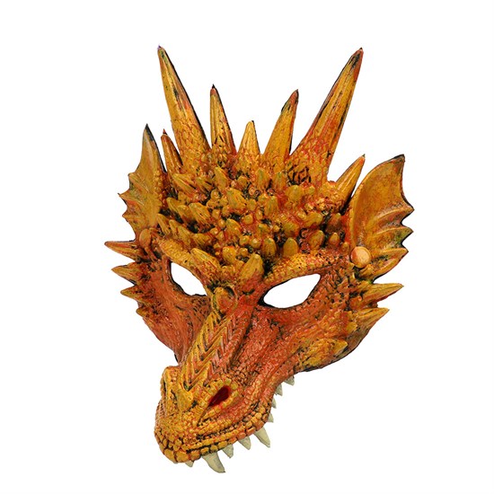 Маска дракона 3D. Оранжевая - фото 22937