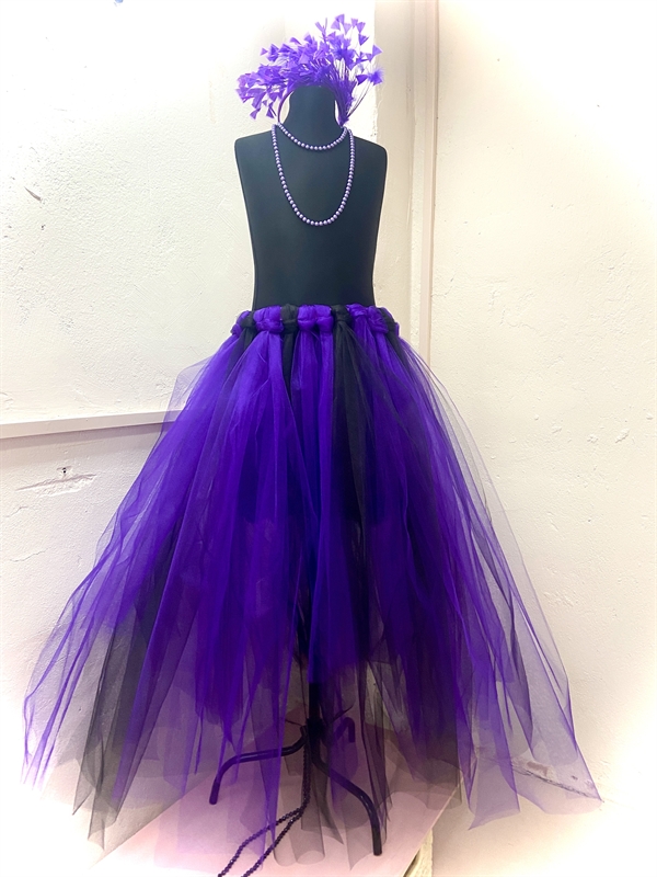 Пышная длинная юбка из фатина. Фиолетовый+черный - фото 24255