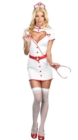 Халат медсестры с декольте в виде сердца - фото 4813