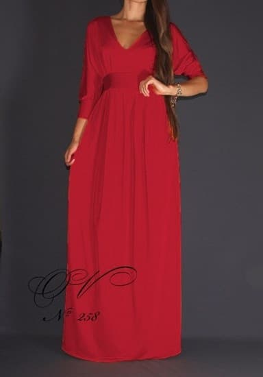 Красное платье с широкими рукавами. 258 - фото 5399