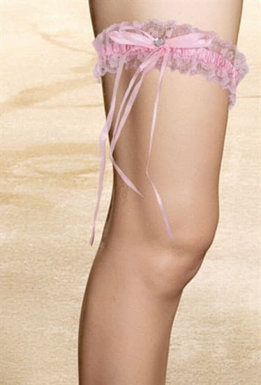 Розовая подвязка на ногу - фото 6765