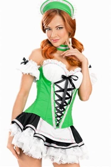 Карнавальный костюм баварской девушки с зеленым корсетом - фото 6872