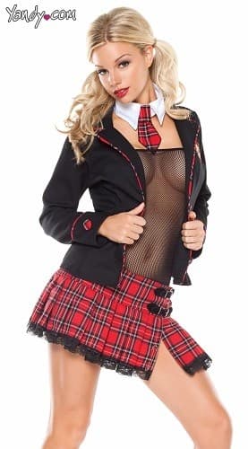 Игровой костюм школьницы с пиджаком и прозрачным боди - фото 6928