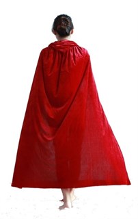Красный велюровый плащ. 120 см - фото 11691