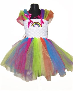 Праздничное детское платье из фатина Радуга