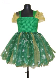 Пышное детское платье из фатина Зеленая снежинка