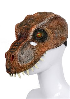 Мягкая полумаска динозавра 3D. Коричневая