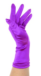 Атласные короткие перчатки. Фиолетовые