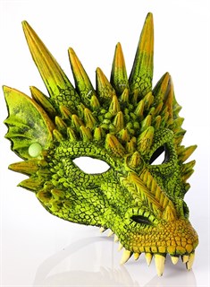 Маска дракона 3D.  Зеленая