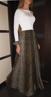 Платье в пол с леопардовой юбкой