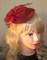 Плетеная шляпка с бантом и перьями цвета морсала - фото 10059