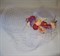 Плетеная шляпка цилиндр с вуалью и красными цветами - фото 10584