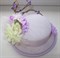 Фиолетовая шляпка цилиндр с цветами Флора - фото 10768