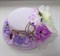Фиолетовая шляпка цилиндр с цветами Флора - фото 10769
