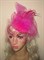 Розовая шляпка с вуалью и бантом из регилина - фото 10820