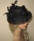 Черная шляпа из регилина с перьями Матильда - фото 11287