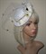 Белая шляпка цилиндр с цветами Флора - фото 13000
