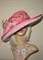 Летняя шляпа из синамей с полями. Розовая - фото 13055