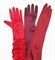 Длинные атласные перчатки цвета марсала. 50 и 55 см - фото 15945