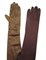 Длинные коричневые атласные перчатки. 50 и 55 см - фото 15983