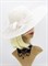Белая шляпа с широкими полями из соломки с вуалью - фото 16127