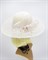 Белая шляпа с широкими полями из соломки с вуалью - фото 16129