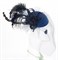 Шляпка с вуалью Жанет с высокими перьями. Темно-синяя - фото 16574
